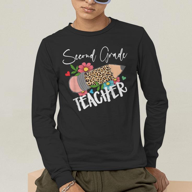 Second Grade Teacher Leopard Pencil 2nd Grade Women Teacher Men's Long Sleeve T-Shirt, funny gift Second Grade Teacher Leopard Pencil 2nd Grade Women Teacher Men's Long Sleeve T-Shirt, funny gift