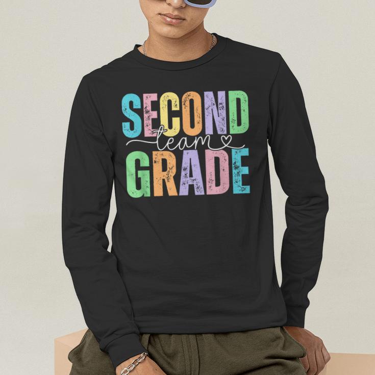 Second Grade Team Heart Teacher Student Back To School Girls Men's Long Sleeve T-Shirt, funny gift