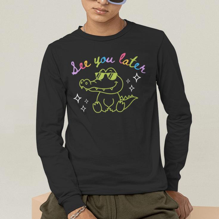 See You Later Teacher Summer Alligator Last Day Of School Men's Long Sleeve T-Shirt, funny gift