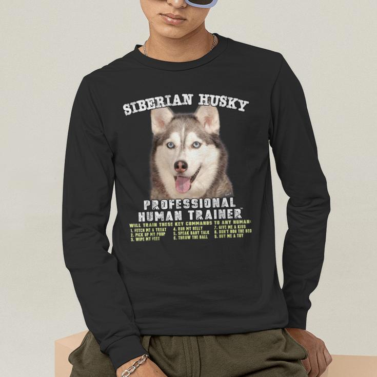 Siberian Husky Professional Human Trainer Men's Long Sleeve T-Shirt, funny gift