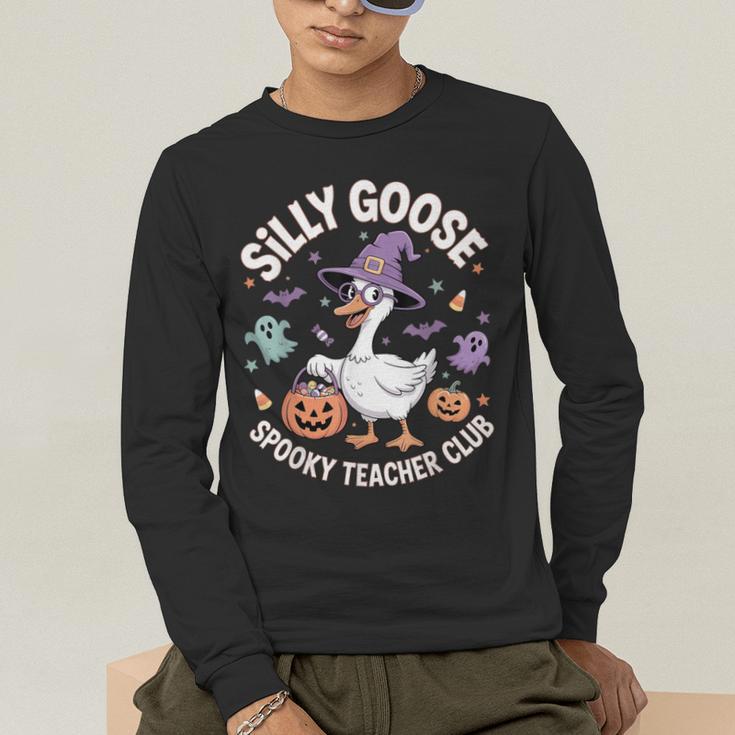 Silly Goose Spooky Teacher Club Halloween Witch Ghost Men's Long Sleeve T-Shirt, funny gift Silly Goose Spooky Teacher Club Halloween Witch Ghost Men's Long Sleeve T-Shirt, funny gift