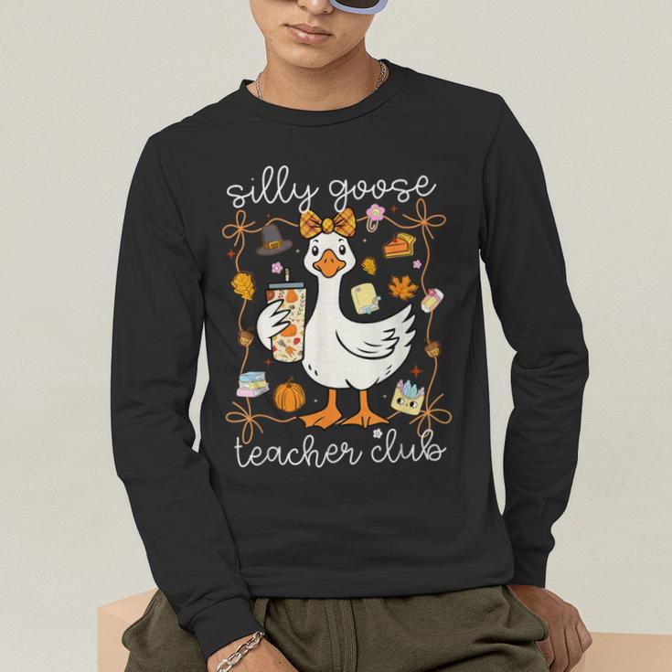 Silly Goose Teachers Club Cozy Fall Teacher Men's Long Sleeve T-Shirt, funny gift
