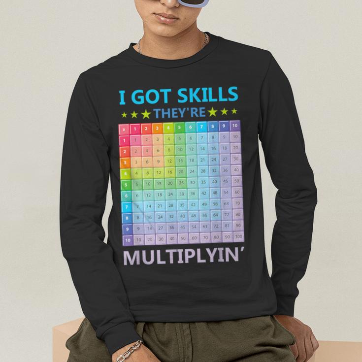 I Got Skills They'Re Multiplying Math Teacher Students Men's Long Sleeve T-Shirt, funny gift I Got Skills They'Re Multiplying Math Teacher Students Men's Long Sleeve T-Shirt, funny gift