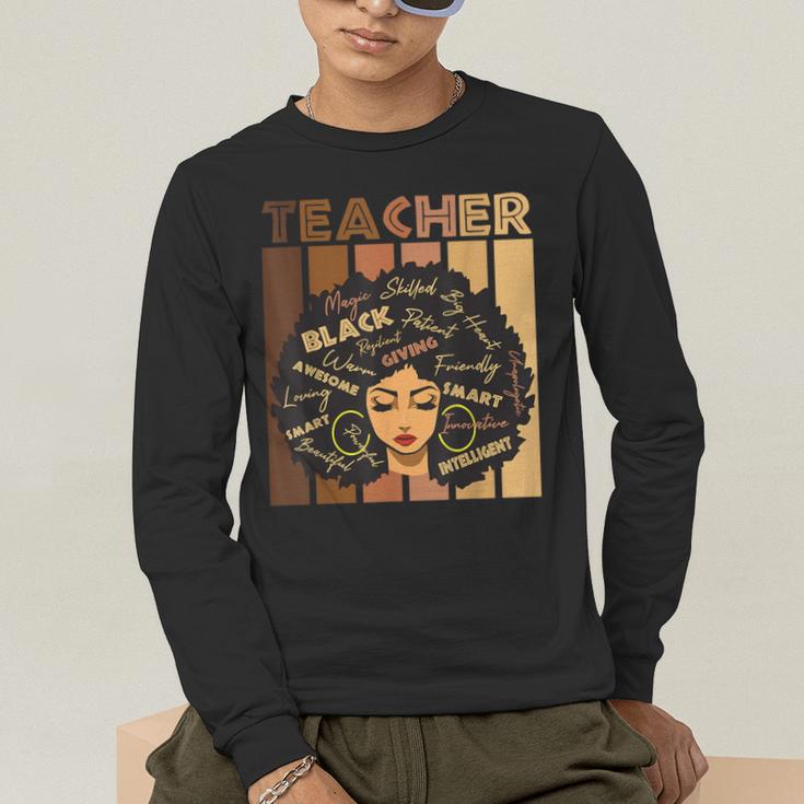 Smart Teacher Afro Girl Melanin African American Wowen Men's Long Sleeve T-Shirt, funny gift
