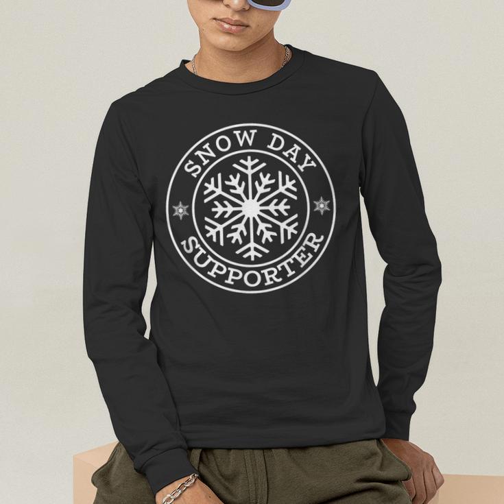 Snow Day Supporter Teacher Student Winter Snowflake Men's Long Sleeve T-Shirt, funny gift