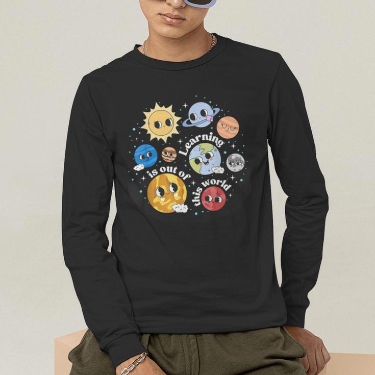 Solar System Learning Is Out Of This World Science Teacher Men's Long Sleeve T-Shirt, funny gift