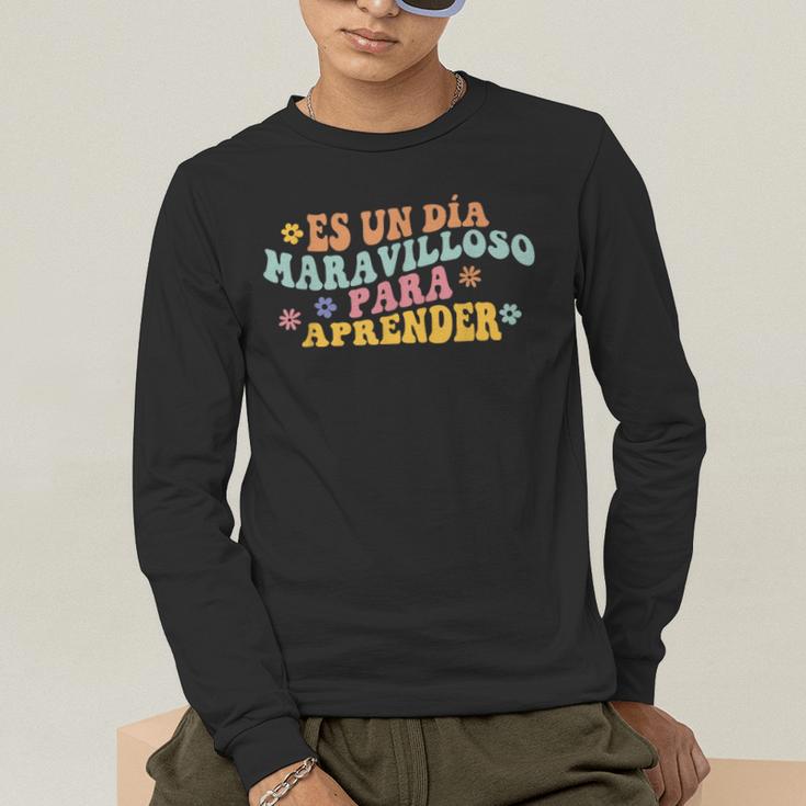 Spanish Teacher Dual Language Bilingual Teacher Cute Preppy Men's Long Sleeve T-Shirt, funny gift