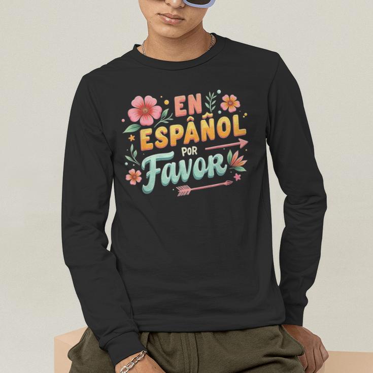 Spanish Teacher Maestra Dimelo En Espanol Por Favor Men's Long Sleeve T-Shirt, funny gift Spanish Teacher Maestra Dimelo En Espanol Por Favor Men's Long Sleeve T-Shirt, funny gift