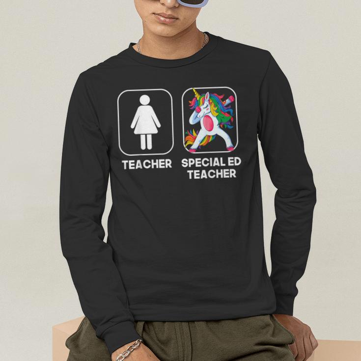 Special Ed Teacher Dabbing Unicorn Teacher Women Men's Long Sleeve T-Shirt, funny gift Special Ed Teacher Dabbing Unicorn Teacher Women Men's Long Sleeve T-Shirt, funny gift