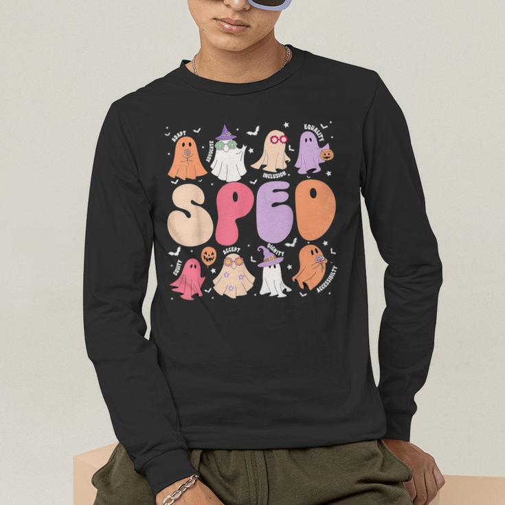 Special Education Teacher Ghosts Halloween SPED Teacher Men's Long Sleeve T-Shirt, funny gift