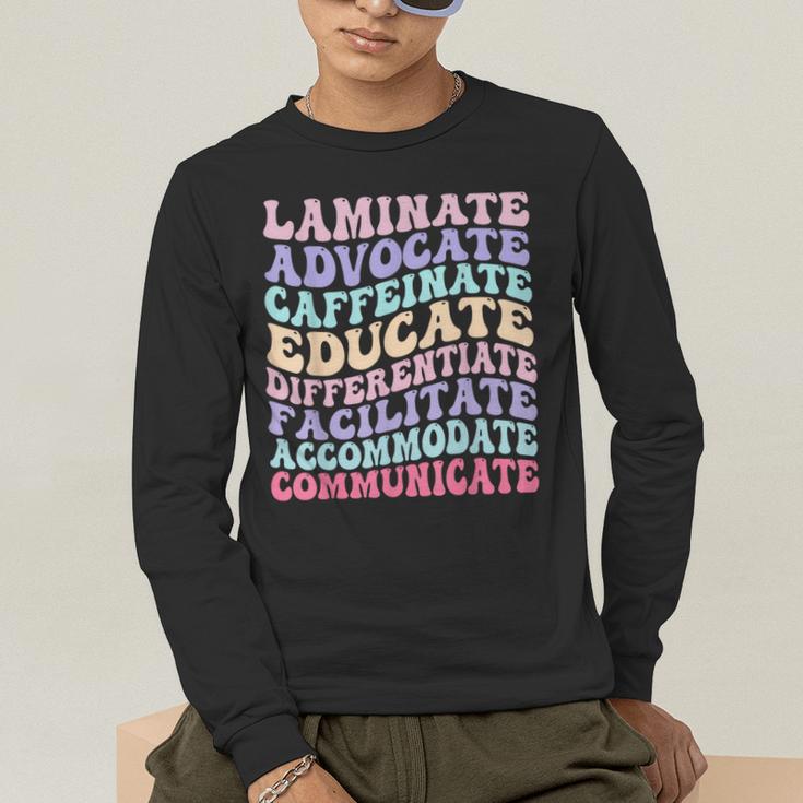 Sped Caffeinate Advocate Laminate Educate Teacher Men's Long Sleeve T-Shirt, funny gift Sped Caffeinate Advocate Laminate Educate Teacher Men's Long Sleeve T-Shirt, funny gift