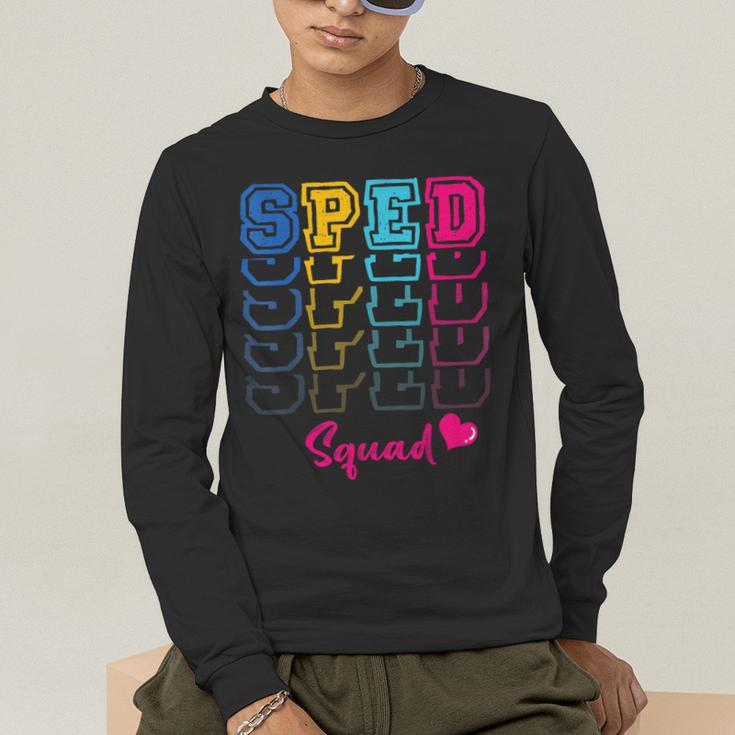 SPED Squad Proud Special Education Para Teacher Colorful Men's Long Sleeve T-Shirt, funny gift SPED Squad Proud Special Education Para Teacher Colorful Men's Long Sleeve T-Shirt, funny gift