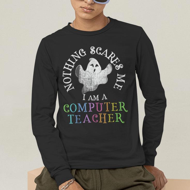 This Is My Spooky COMPUTER TEACHER Costume Don't Scare Me Men's Long Sleeve T-Shirt, funny gift This Is My Spooky COMPUTER TEACHER Costume Don't Scare Me Men's Long Sleeve T-Shirt, funny gift