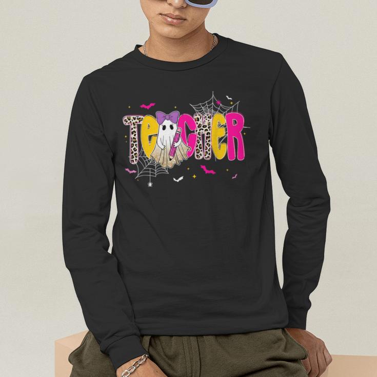 Spooky Halloween Teacher Para Counselor SPED Preppy Boo Kids Men's Long Sleeve T-Shirt, funny gift Spooky Halloween Teacher Para Counselor SPED Preppy Boo Kids Men's Long Sleeve T-Shirt, funny gift