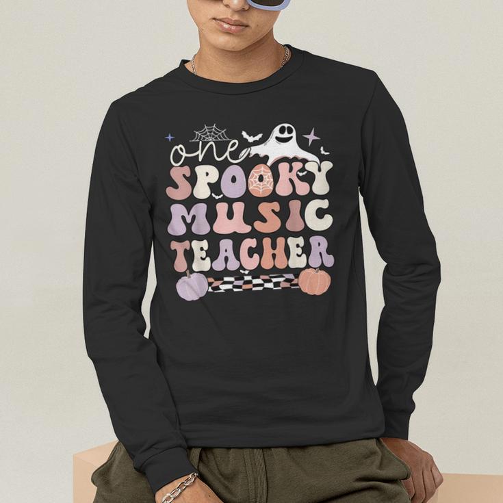 Spooky Music Teacher Halloween Music Teaching Men Women Men's Long Sleeve T-Shirt, funny gift Spooky Music Teacher Halloween Music Teaching Men Women Men's Long Sleeve T-Shirt, funny gift
