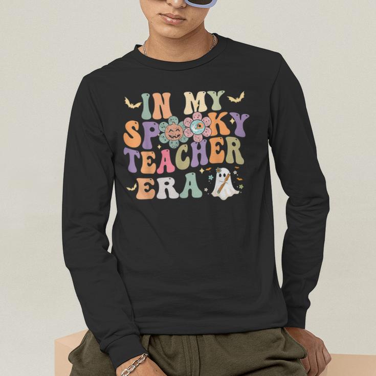 In My Spooky Teacher Era Groovy Hippie Retro Ghost Halloween Men Women Kids Men's Long Sleeve T-Shirt, funny gift In My Spooky Teacher Era Groovy Hippie Retro Ghost Halloween Men Women Kids Men's Long Sleeve T-Shirt, funny gift