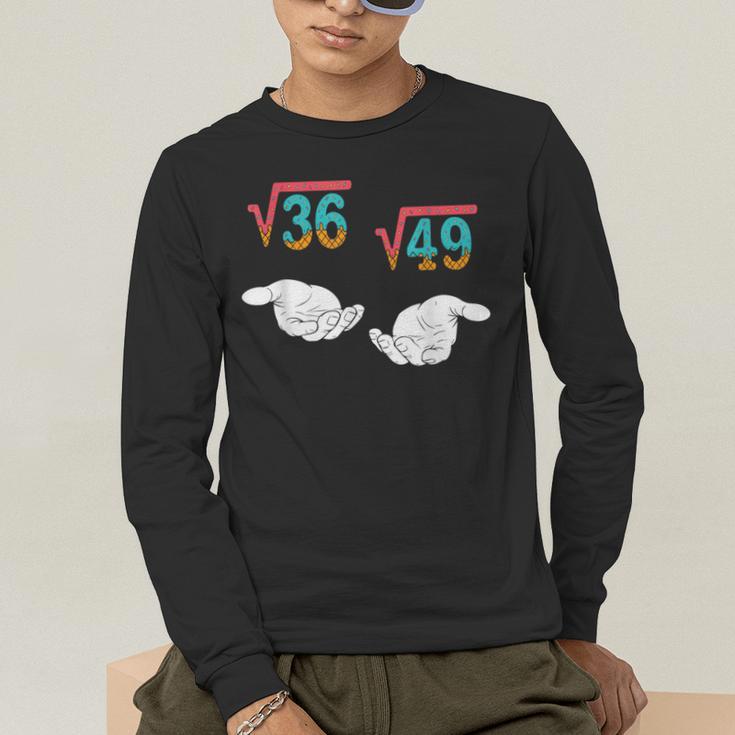Square Root 36 49 Meme 67 Ice Cream Drip Math Teacher Tee Men's Long Sleeve T-Shirt, funny gift Square Root 36 49 Meme 67 Ice Cream Drip Math Teacher Tee Men's Long Sleeve T-Shirt, funny gift