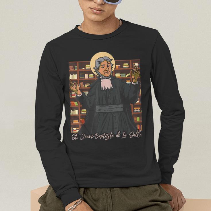 St Jean Baptiste De La Salle Patron Saint Education Teachers Men's Long Sleeve T-Shirt, funny gift