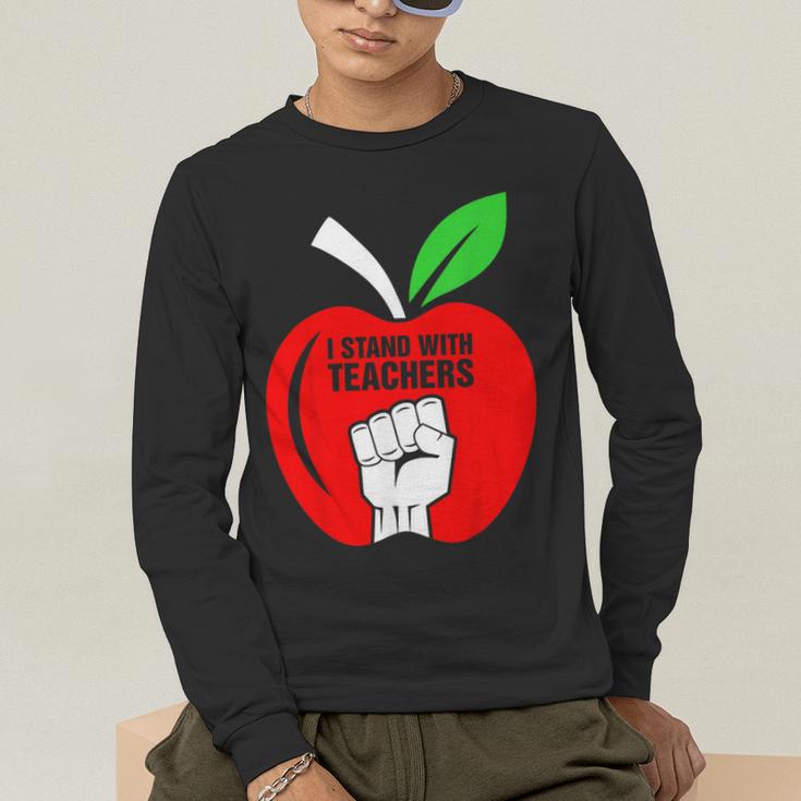 I Stand With Teachers Tshirt Men's Long Sleeve T-Shirt, funny gift I Stand With Teachers Tshirt Men's Long Sleeve T-Shirt, funny gift