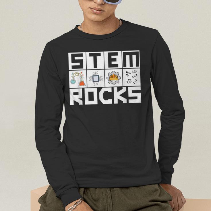 STEM Rocks Science Technology Engineering Math STEM Teacher Men's Long Sleeve T-Shirt, funny gift