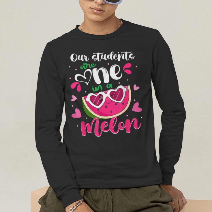 Our Students Are One In A Melon Teacher Watermelon Summer Men's Long Sleeve T-Shirt, funny gift Our Students Are One In A Melon Teacher Watermelon Summer Men's Long Sleeve T-Shirt, funny gift