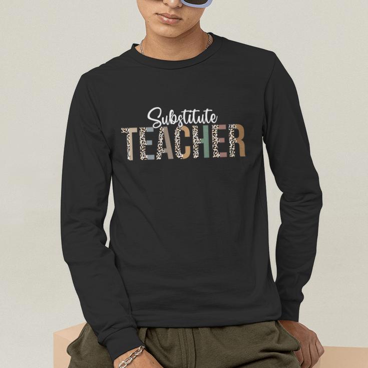 Substitute Teacher Supplies For Teachers Leopard For Men Women Men's Long Sleeve T-Shirt, funny gift