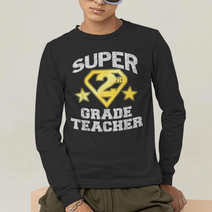Super 2nd Grade Teacher Hero Men's Long Sleeve T-Shirt, funny gift