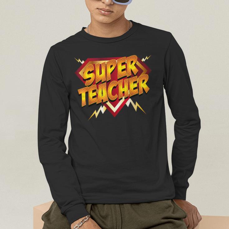 Super Teacher Superhero Back To School Teacher's Men's Long Sleeve T-Shirt, funny gift