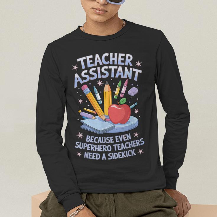 Superhero Sidekick Teaching Teach School Teacher Assistant Men's Long Sleeve T-Shirt, funny gift Superhero Sidekick Teaching Teach School Teacher Assistant Men's Long Sleeve T-Shirt, funny gift