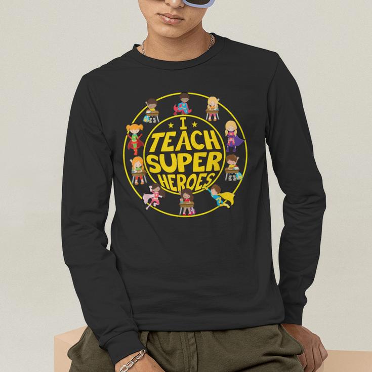 Superhero Teacher I Teach Super Heroes Men's Long Sleeve T-Shirt, funny gift Superhero Teacher I Teach Super Heroes Men's Long Sleeve T-Shirt, funny gift