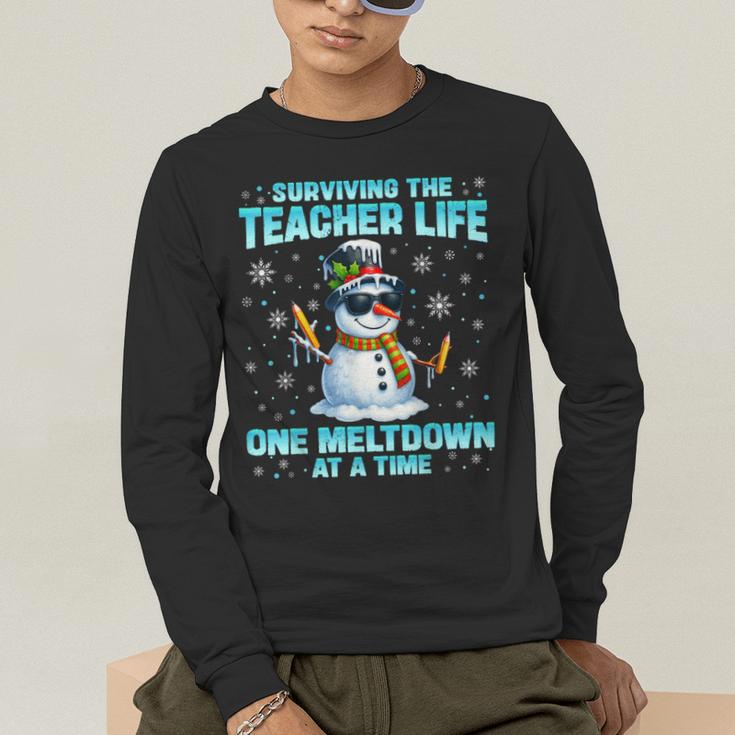 Surviving The Teacher Life Pjs Pajamas Christmas Xmas Teache Men's Long Sleeve T-Shirt, funny gift Surviving The Teacher Life Pjs Pajamas Christmas Xmas Teache Men's Long Sleeve T-Shirt, funny gift