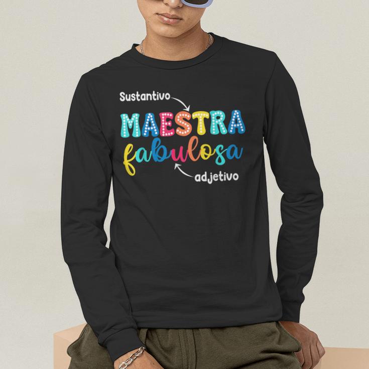 Sustantivo Maestra Fabulosa Adjetivo Spanish Teacher Men's Long Sleeve T-Shirt, funny gift Sustantivo Maestra Fabulosa Adjetivo Spanish Teacher Men's Long Sleeve T-Shirt, funny gift