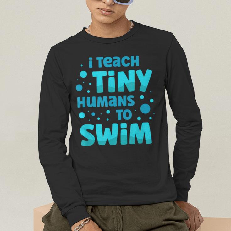 Swimming Teacher I Teach Tiny Humans To Swim Swim Instructor Men's Long Sleeve T-Shirt, funny gift Swimming Teacher I Teach Tiny Humans To Swim Swim Instructor Men's Long Sleeve T-Shirt, funny gift