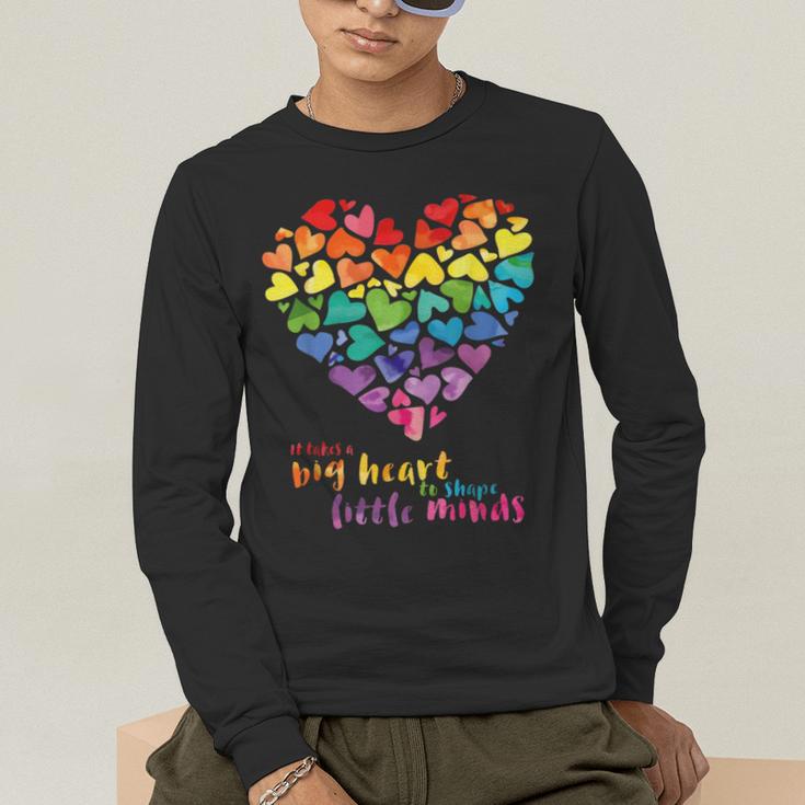 It Takes a Big Heart To Shape Little Minds Teacher Men's Long Sleeve T-Shirt, funny gift