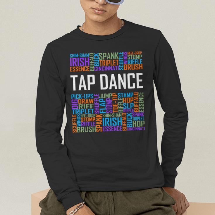 Tap Dance Words Lover Tap Dancer Dancing Teacher Men's Long Sleeve T-Shirt, funny gift Tap Dance Words Lover Tap Dancer Dancing Teacher Men's Long Sleeve T-Shirt, funny gift