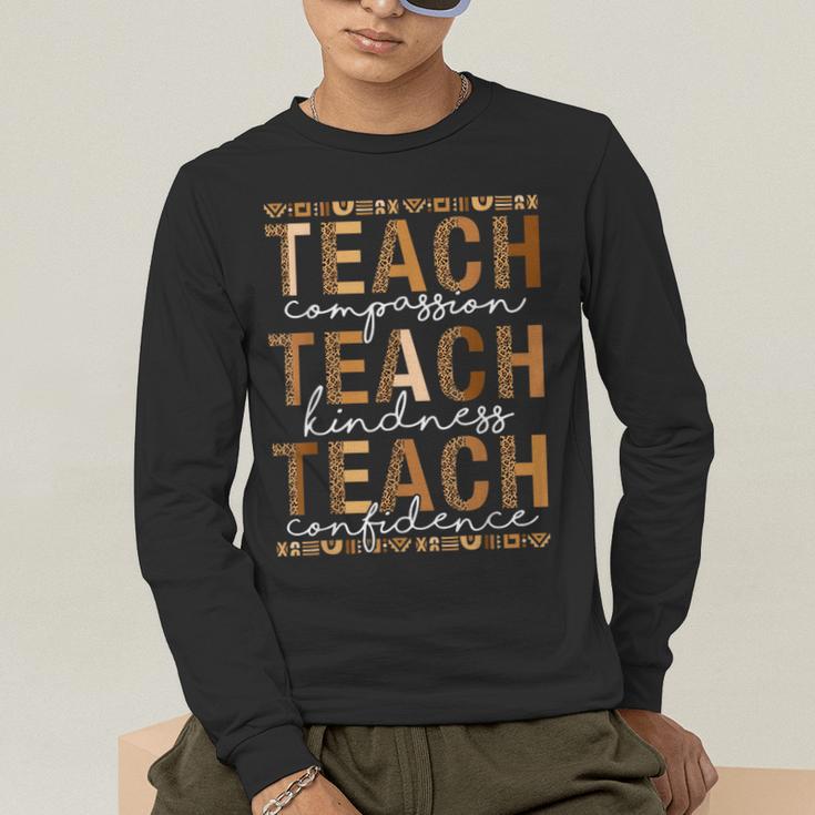 Teach Compassion Kindness Confidence History Teacher Men's Long Sleeve T-Shirt, funny gift