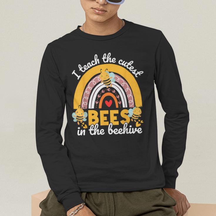 I Teach The Cutest Bees In The Beehive Teachers Day Men's Long Sleeve T-Shirt, funny gift I Teach The Cutest Bees In The Beehive Teachers Day Men's Long Sleeve T-Shirt, funny gift