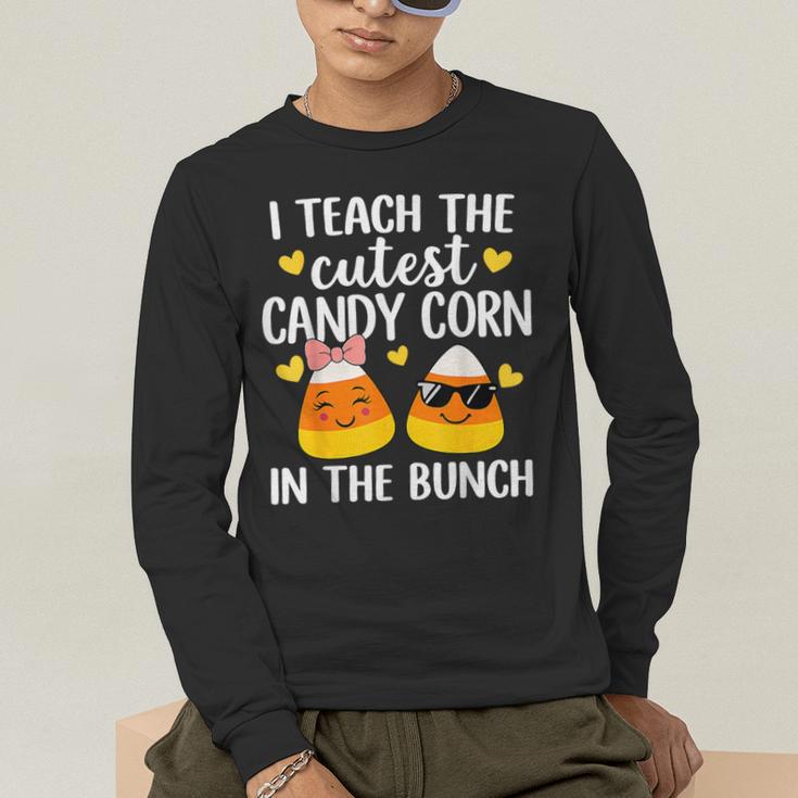 I Teach The Cutest Candy Corn In The Bunch Teacher Halloween Men's Long Sleeve T-Shirt, funny gift I Teach The Cutest Candy Corn In The Bunch Teacher Halloween Men's Long Sleeve T-Shirt, funny gift