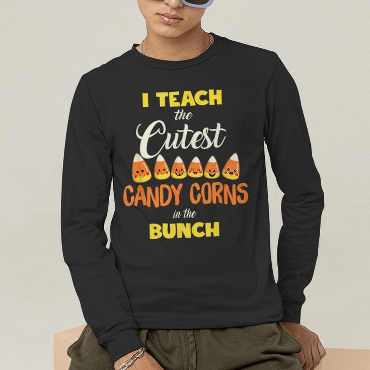 I Teach The Cutest Candy Corn In The Patch Teacher Halloween Men's Long Sleeve T-Shirt, funny gift I Teach The Cutest Candy Corn In The Patch Teacher Halloween Men's Long Sleeve T-Shirt, funny gift