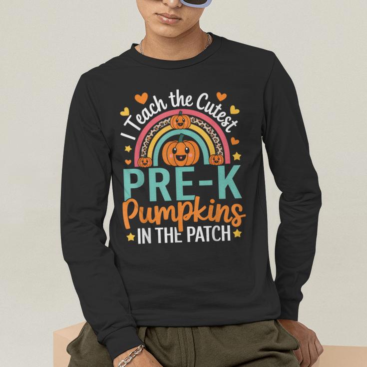 I Teach The Cutest Pre-K Pumpkin Teacher Student Halloween Men's Long Sleeve T-Shirt, funny gift I Teach The Cutest Pre-K Pumpkin Teacher Student Halloween Men's Long Sleeve T-Shirt, funny gift