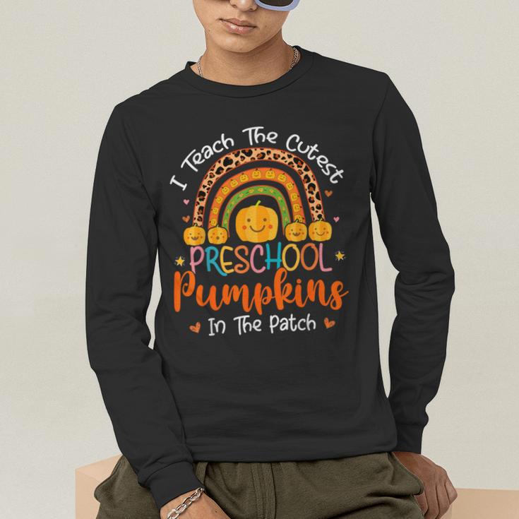 I Teach The Cutest Preschool Pumpkin Teacher Halloween For Men Women Kids Men's Long Sleeve T-Shirt, funny gift I Teach The Cutest Preschool Pumpkin Teacher Halloween For Men Women Kids Men's Long Sleeve T-Shirt, funny gift
