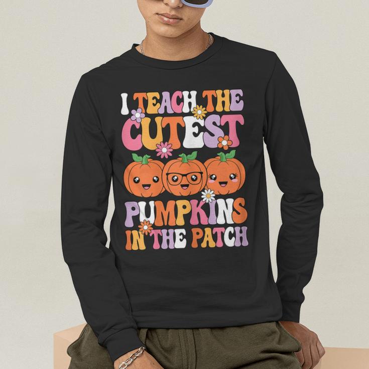 I Teach The Cutest Pumpkins Halloween Fall Teacher Women Men's Long Sleeve T-Shirt, funny gift I Teach The Cutest Pumpkins Halloween Fall Teacher Women Men's Long Sleeve T-Shirt, funny gift