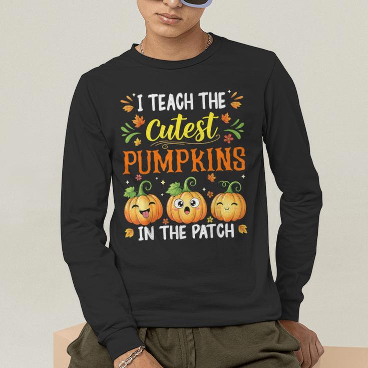 I Teach The Cutest Pumpkins Halloween Teacher Men's Long Sleeve T-Shirt, funny gift I Teach The Cutest Pumpkins Halloween Teacher Men's Long Sleeve T-Shirt, funny gift