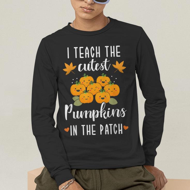 I Teach The Cutest Pumpkins In The Patch Halloween Teacher Men's Long Sleeve T-Shirt, funny gift I Teach The Cutest Pumpkins In The Patch Halloween Teacher Men's Long Sleeve T-Shirt, funny gift