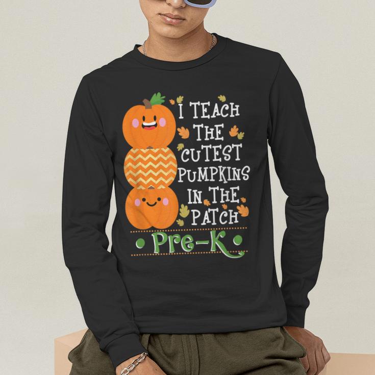 I Teach The Cutest Pumpkins In Patch Pre-K Halloween Teacher Men's Long Sleeve T-Shirt, funny gift I Teach The Cutest Pumpkins In Patch Pre-K Halloween Teacher Men's Long Sleeve T-Shirt, funny gift