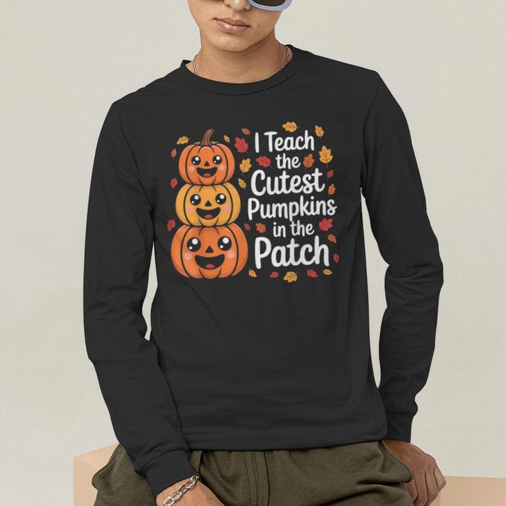 i Teach The Cutest Pumpkins In The Patch Teacher Halloween Men's Long Sleeve T-Shirt, funny gift i Teach The Cutest Pumpkins In The Patch Teacher Halloween Men's Long Sleeve T-Shirt, funny gift