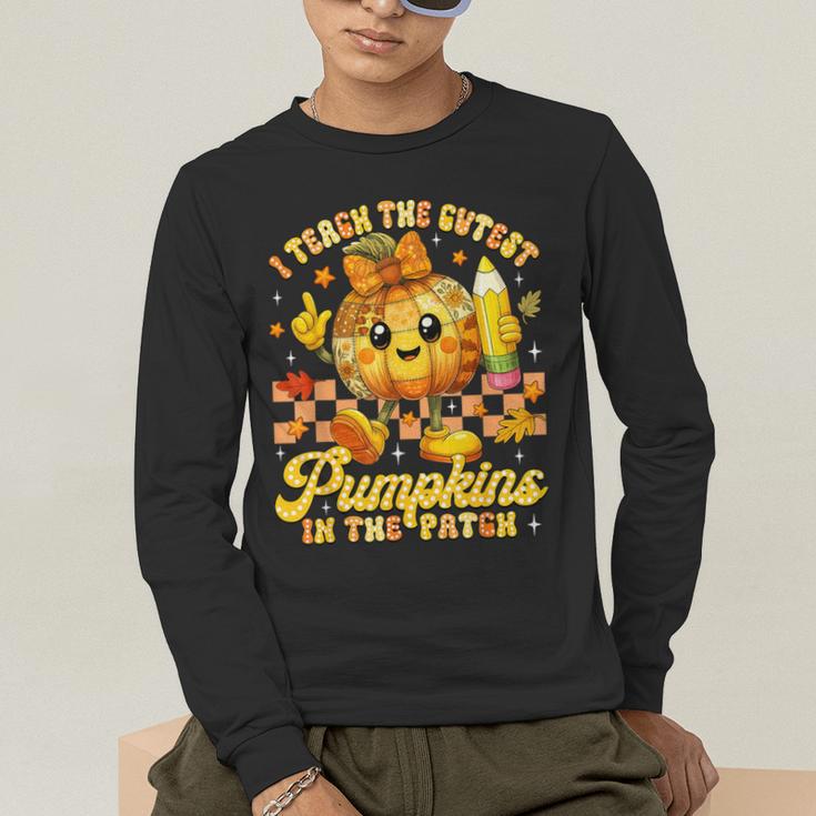 I Teach The Cutest Pumpkins In The Patch Teacher Halloween Men's Long Sleeve T-Shirt, funny gift I Teach The Cutest Pumpkins In The Patch Teacher Halloween Men's Long Sleeve T-Shirt, funny gift