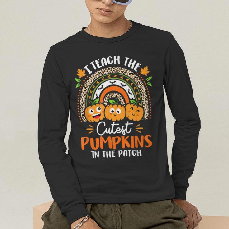 I Teach The Cutest Pumpkins In The Patch Teacher Halloween Men's Long Sleeve T-Shirt, funny gift