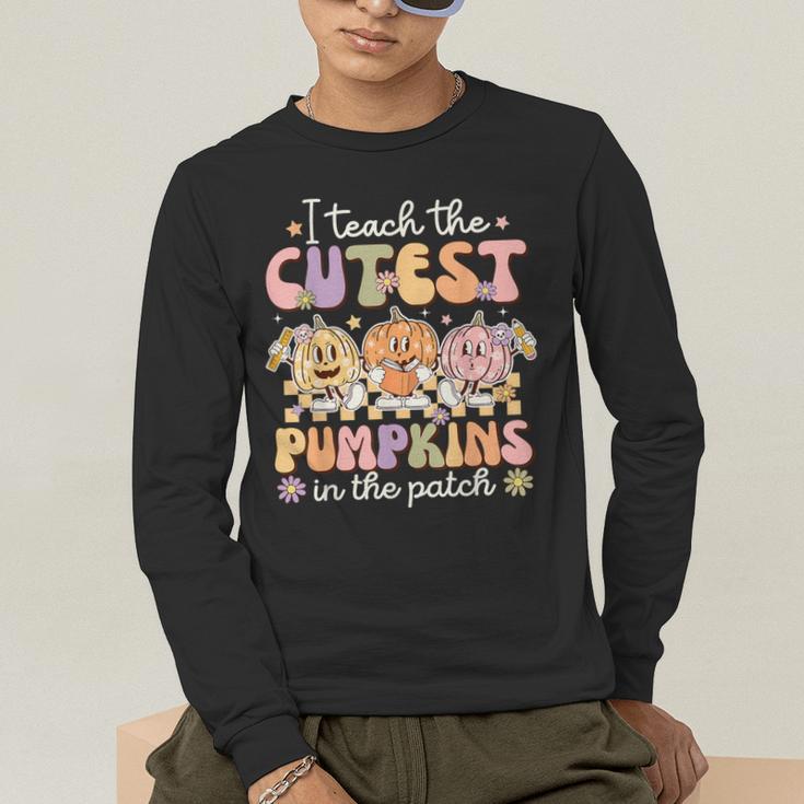 I Teach The Cutest Pumpkins In The Patch Teacher Retro Men's Long Sleeve T-Shirt, funny gift I Teach The Cutest Pumpkins In The Patch Teacher Retro Men's Long Sleeve T-Shirt, funny gift