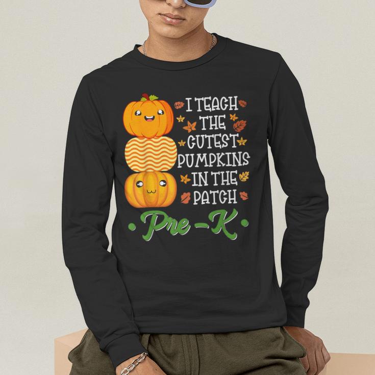 I Teach Cutest Pumpkins In Patch Thanksgiving Teacher Pre-K For Men Women Men's Long Sleeve T-Shirt, funny gift I Teach Cutest Pumpkins In Patch Thanksgiving Teacher Pre-K For Men Women Men's Long Sleeve T-Shirt, funny gift